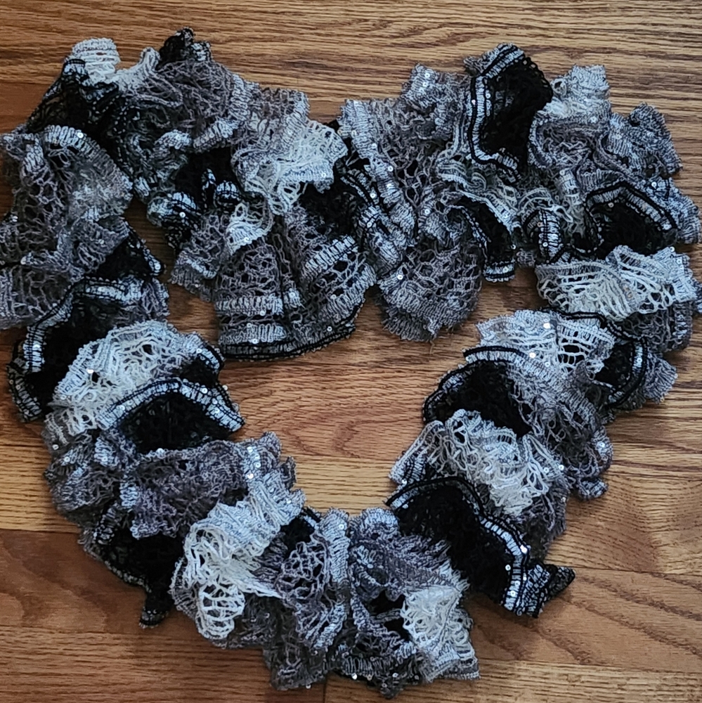 Crochet Ruffle Scarf Handmade - Picture 4 of 9